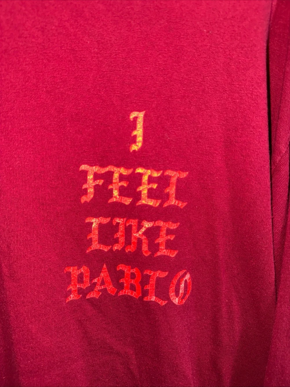 Authentic Kanye West TLOP Tour “ I Feel Like Pablo” Red Longsleeve Shirt L